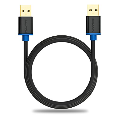 deleyCON [2m] USB 3.0 Super Speed Kabel – USB A-Stecker zu USB A-Stecker – USB 3.0 Super Speed Technologie – Übertragungsraten bis zu 5Gbit/s – geschirmtes, flexibles PREMIUM USB 3.0 Kabel – schnelle und sichere Datenübertragung – abwärtskompatibel zu USB 2.0 / USB 1.1 – Farbe: Schwarz/Blau - 4