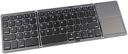 Garyesh Ultra Slim Portable Folding Bluetooth Keyboard with Touchpad (Black)