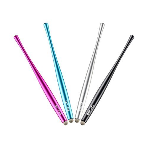 ELZO Kapazitive Eingabestift Stylus Touchstift Kugelschreiber Premium Metall Slim Combo 4 Stück mit 6 Ersatz Nanofiber Tipps für Touchscreen Tablet Asus/Lenovo/Samsung Galaxy Note/iPhone/iPad/Dell/LG/HTC/Blackberry/Sony und mehr (Schwarz & Silber) - 5