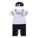Baby Boy Sailor Romper Wedding Christening Party Outfit Suit Soft Jumpsuit Tuxedo Birthday Gift(3-6 Months)