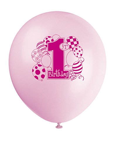 30,5 cm Latex Rosa Luftballons Ballons zum 1. Geburtstag, 8 Stück - 3