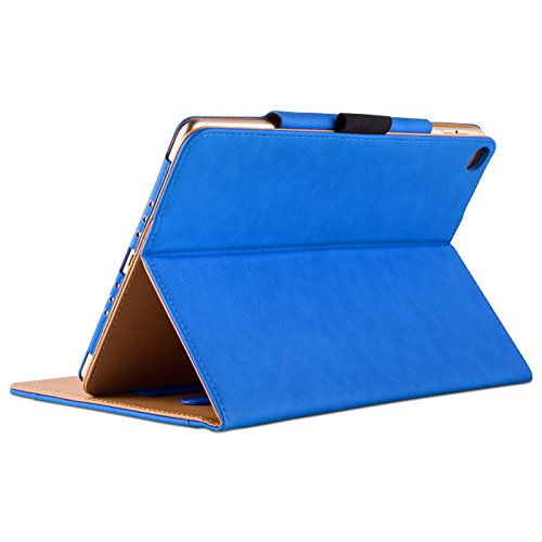 iPad Air, Air 2 & iPad 9.7″ 2017 Hülle – JAMMYLIZARD Ledertasche Smart Cover mit Standfuktion für iPad Air (5. & 6. Generation) & iPad 9.7″ 2017, BLAU & HONIG, [MIT STIFT & STIFT-HALTER] - 4