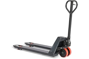 JUNGHEINRICH PROFISHOP Handhubwagen | 2.000 kg Tragkraft | 1.150 mm Gabellänge | 540 mm Gabel-Tragbreite | Hubwagen | Gabelhubwagen | Palettenhubwagen | Lenkrad/Gabelrolle aus robustem Polyurethan | Einfach-Gabelrollen