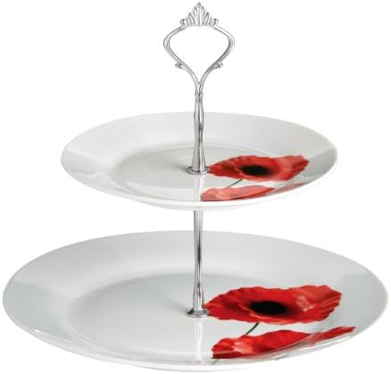 Poppy 2 Tier Cake Stand Made of Porcelain Awesome Design