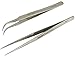 Produktbild Edelstahl Pinzetten Set 2 Stück / Rundkopf & Gerade / für Handy & Kleinelektronikreparaturen / universell verwendbar