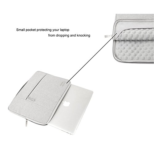 MOSISO Polyester Gewebe Multifunktionshülsen Aktenkoffer Handtaschen Kasten Abdeckung für 14 Zoll Notebook Computer Ultrabook, Grau - 5