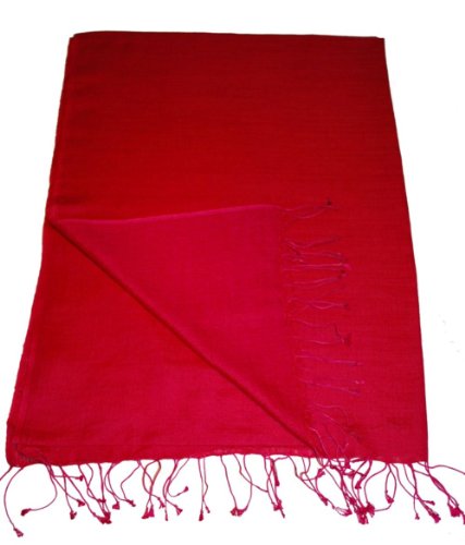 Stunning Red 100% Silk Pashmina