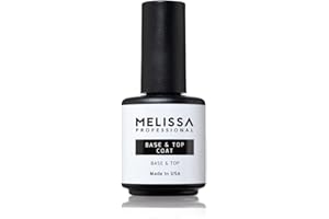 MELISSA PROFESSIONAL Melissa Base & Top Coat - Doppia Azione per Unghie Forti e Brillanti, Trattamento Base e Finitura Lucida, 2 in 1 per Unghie Naturali e Ricostruite