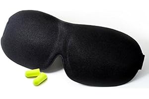 BOOLAVARD PLEMO Masque des Yeux occultant Ultra-Doux Anti fatigué avec deux trou (ne colle pas aux paupières) pour dormir/repos 3D + Boules Quies