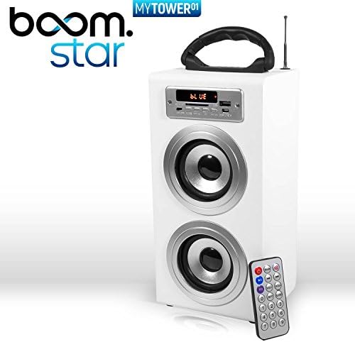 Hifi Speaker Column 20 W White with Remote Control/USB/Bluetooth/Radio