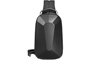 GYakeog Monospalla Uomo Impermeabile Marsupio Tracolla per 9,7 Pollici Tablet Zaino Monospalla Uomo Rigido con USB Marsupio Monospalla Uomo per Lavoro Ciclismo Moto Sport e Viaggio-Nero