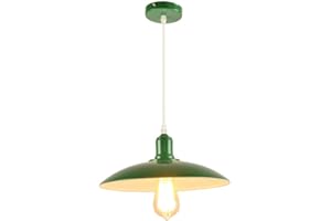 Chao Zan Lampada a Sospensione E27 Vintage Industriale Edison Lampada a Soffitto Metallo Plafoniera Lampadario Pendente Lampada per Bar Ristorante Retro (verde)