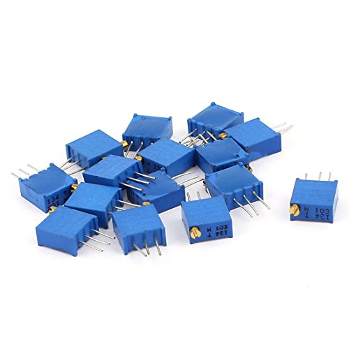 Sourcingmap 15 Pcs 3296W 10K ohm Multiturn Potentiometer Pot Variable Resistor
