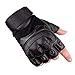 Produktbild Avril Tian Tactical Handschuhe, Half Finger Military Gummi Hard Knuckle Handschuhe Fit für Freien Klettern Racing Wandern Camping Radfahren Motorrad, Schwarz, Large