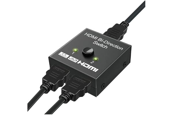 SYGA HDMI Switch 4K HDMI Splitter, 1080P HDMI Splitter 1 In 2 Out /2 Input 1 Output, Plug & Play, Manual HDMI Switcher for Xbox, PS4, PS3, Blu-Ray player, DVD, HDTV