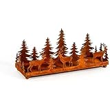 Rosttablett Dekotablett Winter Wald Elch Hirsch Rost Edelrost von Landgefühl