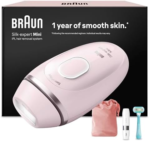 Braun Silk·Expert Mini Epilatore Luce Pulsata Smart, Epilazione Laser Peli Donna a Casa, Riduzione Permanente dei Peli, con Pochette, Mini Depilatore Viso, Rasoio Gillette Venus, Pl1112