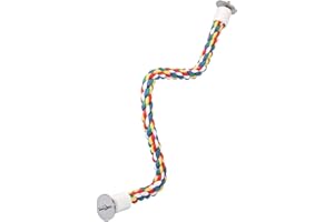 ZONADAH Bird Chew Rope Colorful Flexible Bird Perch Stand Cotton 60cm Bird Ladder Swing Cage Rope for Parrot Parakeet Cockatie Perching Playing Bird Cage Supplies