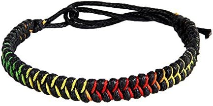 Tibetan Buddhist Handmade Knots Lucky Rope Bracelet Rope Chain Adjustable Size (Colour4)