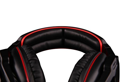 Sades SA903 USB Auriculares Cascos Gaming sonido envolvente virtual de 7 1 de Diadema Cerrados con Micr  fono LED para PC Laptop Computadoras  Negro Rojo 