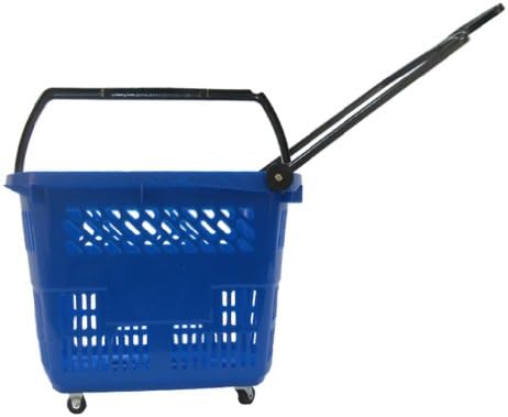 Glopack RB30BLUE  8-Gallon Roller Basket, 19.25" Length X 13.75" Width x 14.5" Height, Blue (Case of 10)