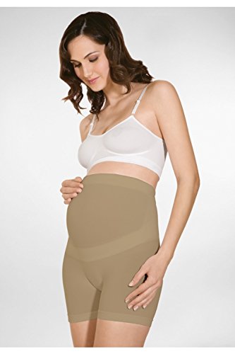 RelaxMaternity 5120 (Beige, S) cotton short pregnancy support pants