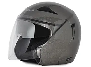 Vega Eclipse ECL-A-M Open Face Helmet with Double Visor (Anthracite, M)