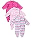 Luvable Friends Baby Girls' "Waffle Stripe" 3-Pack Coveralls - pink, 3 - 6 months