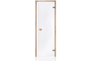 DESINEO Porte de Sauna en Verre sécurite 8 mm Cadre en pin 60 x 190 Transparente