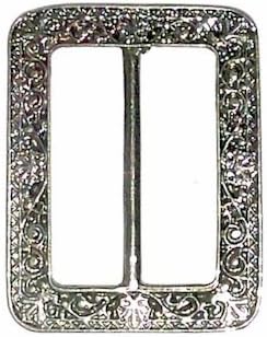 Antique Effect Silver Embossed Belt Buckle