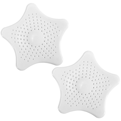 2 x weiß Silikon Haare Sieb Haarsieb Badewanne Dusche Haare Abflusssieb Küche Badezimmer Antiverstopfungs Mesh Schmutzfänger Haar Filter