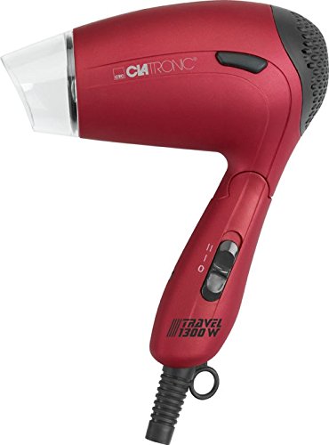 Reise-Haartrockner mit Diffuser und Formdüse Fön Haarfön Haar Föhn Haarföhn Harfön (Sportfön, Griff klappbar, Sparsame 1300 Watt, Rot) - 2