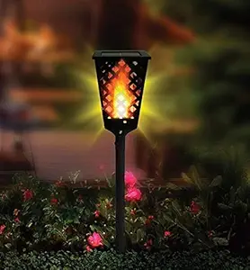 R Dabhi 96 LED Dancing Flame Solar Lights Outdoor Pathway, Path Garden Lights with Solar Panel