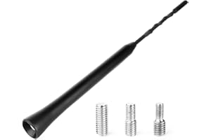 NewTH 23cm Universal Auto Antenne AM/FM/DAB Ersatz Autoradio Stubby Antenne Auto Dachantenne Mast-Kit mit Starke Empfangsfunktion Schrauben M4 M5 M6, Schwarz