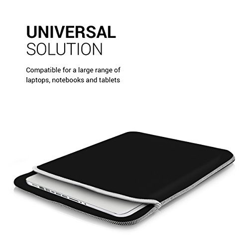 kwmobile Laptoptasche Neopren Sleeve für 12,5″ 13″ 13,3″ Laptop / Ultrabook – Notebook Tasche Schutzhülle Laptop Case Hülle in Schwarz – z.B. geeignet für Apple, Samsung, Lenovo, Asus - 3
