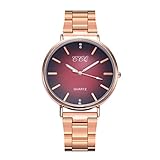 Gaddrt CCQ-Frauen-Quarz-Edelstahlband-Geschäfts-Punkt-Uhr-analoge Armbanduhr Quartz Uhr (C)