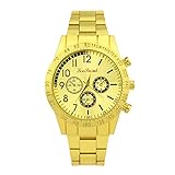 IG Invictus Mode Edelstahl Herren Quarz Uhr Herrenuhr Luxus Lässige Uhr Herrenuhr aus Metall ZYBFLS 17 PEOTAINL MIT Männer Uhren aus Gold