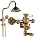 Produktbild LXYFC Vintage Messing Duschsystem - 3 Funktionen Duscharmatur Set gehören Regenduschkopf, Handbrause und Wanneneinlauf Wasserhahn - Regendusche Mixer Set