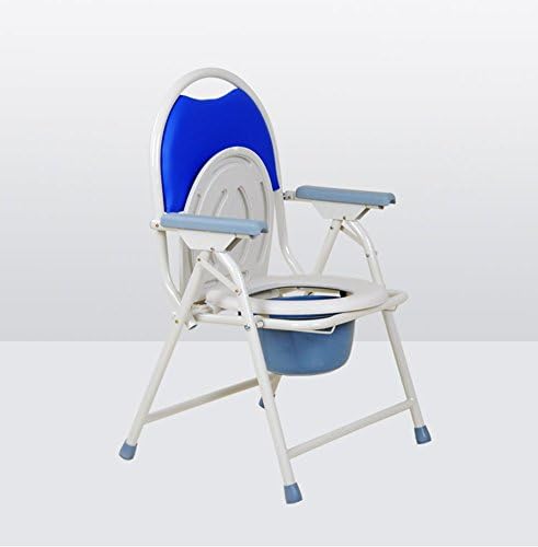 ZHDC® Commode chair, Thicker steel pipe Collapsible Removable Comfortable Non-slip waterproof The elderly Pregnant women Durable, rust-proof