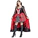 Produktbild Deep lovly Frauen Halloween Kleid Cosplay Priatbraut Kostüm Damen kürbis Vintage Retro Elegant Lange Ärmel Kürbis Printed Skater Kleider Halloween Kostüm Cocktailkleid Party Vampir Cosplay Kleid
