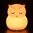Tekemai Coloré Veilleuse Enfant, Toucher Lumière LED Lampe de Nuit, 9 Couleurs USB Rechargeable, Lampe de Silicone, Lampe de 