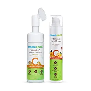 Mamaearth Vitamin C Glow Combo (Vitamin C Face Cream 50g + Vitamin C Face Wash 150ml)