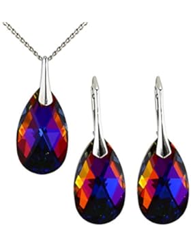 SET 16 Farben Luxus Ohrringe mit Swarovski Kristall SET Anhänger mit Swarovski Kristallen von m3crystal Stein...