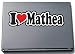 Produktbild INDIGOS UG - Aufkleber - I Love Heart Decal Sticker Laptopskin Laptopaufkleber 210 mm - Ich Liebe - Name (Mann, Frau, Kind, Junge, Mädchen) - I Love Mathea