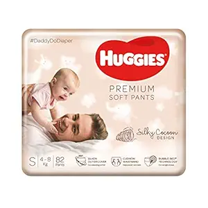 Huggies Premium Soft Pants, Small (S) size baby diaper pants, 82 count