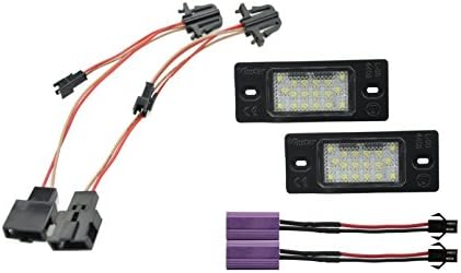 JOM Car Parts & Car Hifi GmbH 82762 LED number plate light, 2 pc, 18 SMD, VW Touareg 03-10, Tiguan, Golf 5 Variant, Passat Variant B5, Porsche Cayenne 02-10, E-Marked