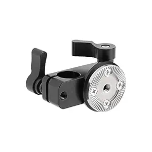 CAMVATE M6 Thread Rosette Mount with 15mm Micro Rod + 15mm Double-Port Rod Clamp Vertical Type