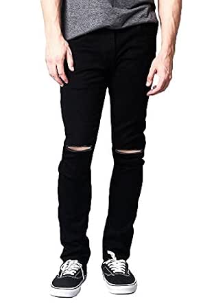 Buy oiin Knee Cut Slit Damaged Slim Fit 
