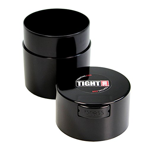 Tightvac 3-Ounce Vacuum Sealed Dry Goods Storage Container, Black Body/Cap - 3