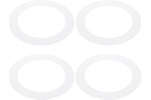 PATIKIL 3.6" ID 5" OD Plastic Trim Ring, 4 Pcs Ceiling Light Goof Rings Matte Circular Light Cover Lighting Fixture for Ceiling Wall Recessed Can Downlights, Translucent Matte White